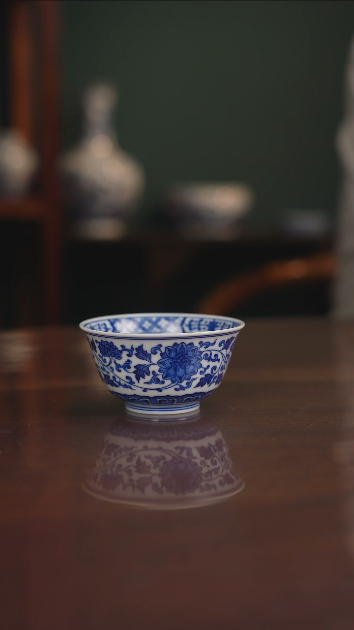 晓月柴窑 缠枝主人杯