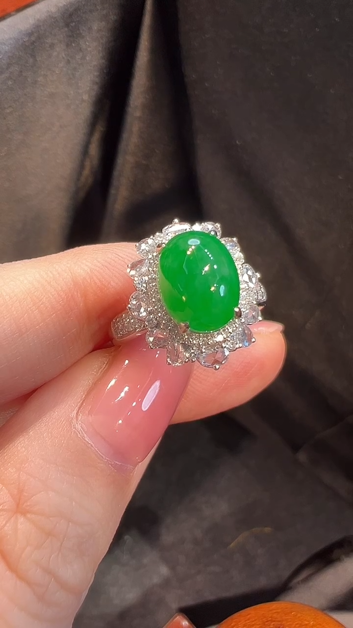 18K金镶嵌戒指翡翠L6