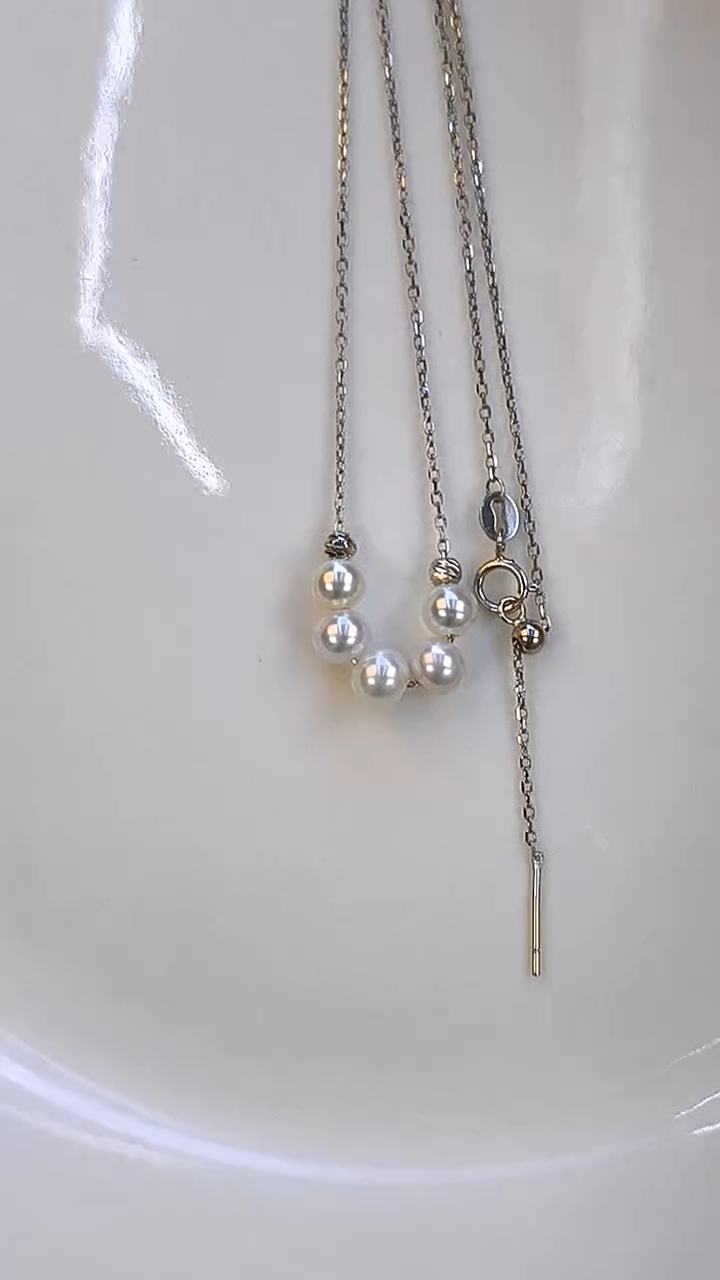 颈饰银S925镶嵌淡水珍珠5-6