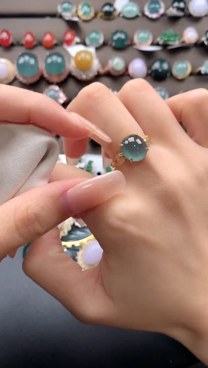 【闪购商品】翡翠戒指银S925镶嵌432432
