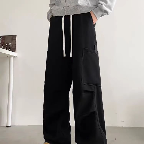 933工装休闲加绒加厚直筒抽绳百搭