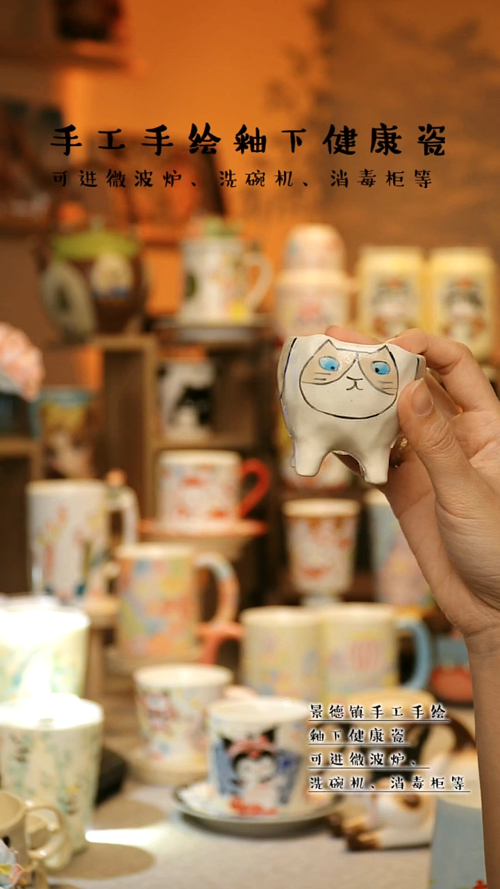 【闪购商品】杯陶瓷景德镇高温釉下彩&A872