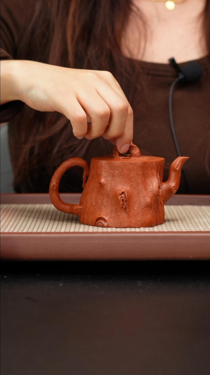 【闪购商品】紫砂茶壶黄龙山朱泥松桩壶