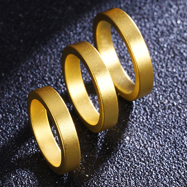 周少福 矿石l金【光面素圈】孟加拉赤金北欧金饰品