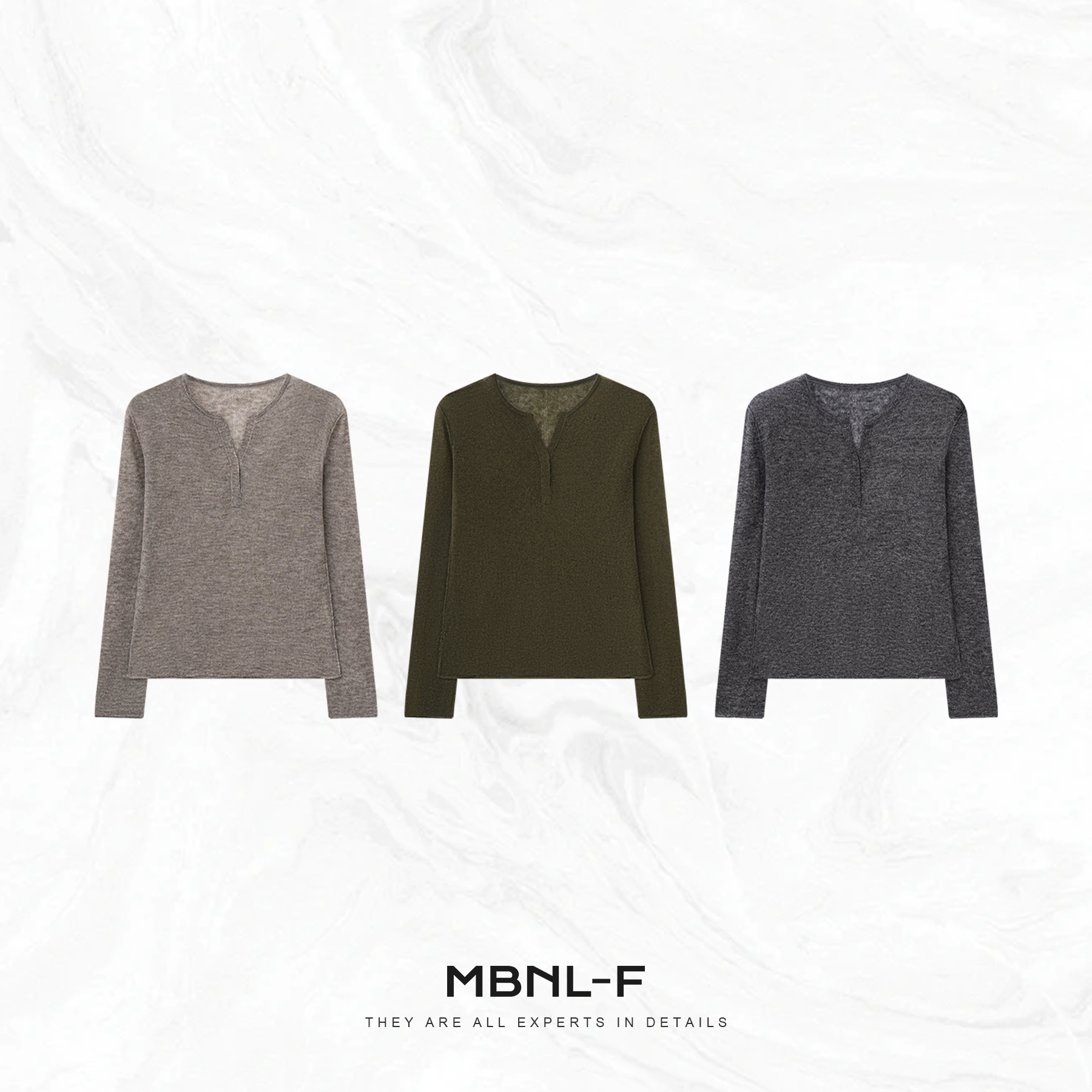 MBNL-F“立裁亨利打底” 羊毛羊绒蚕丝定织长袖打底 秦磊XM-XSY2576