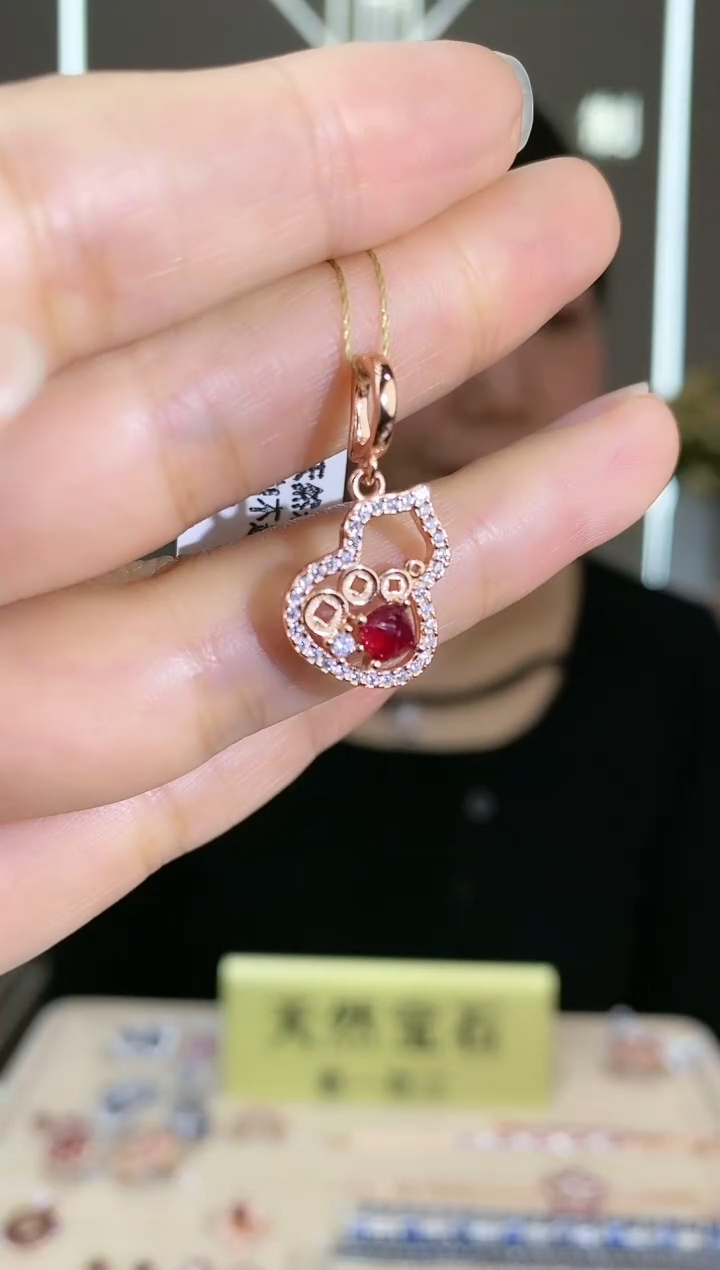 【闪购商品】红宝石颈饰银S925镶嵌颈饰
