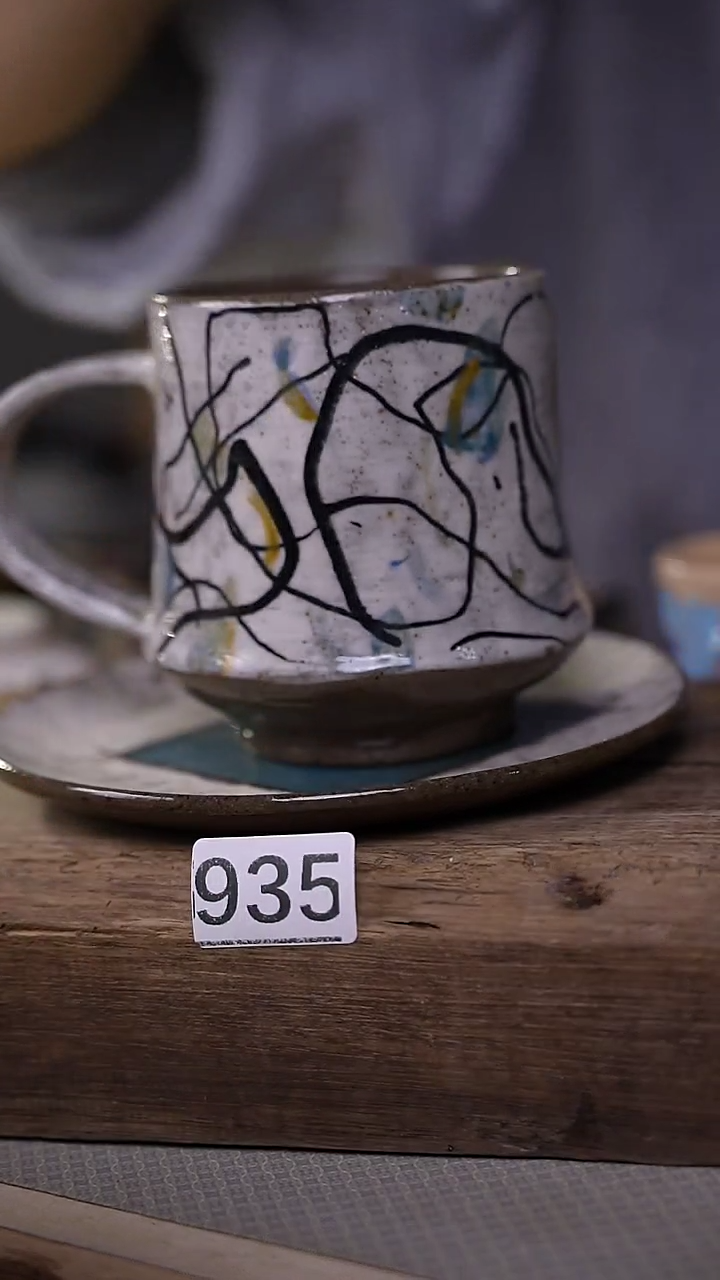 【闪购商品】瓷片设计师手作/一杯一碟咖啡杯