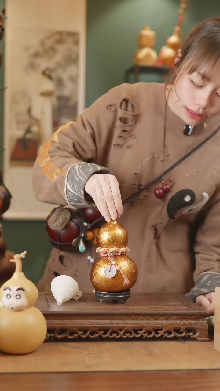 【闪购商品】328号精品天然大漆工艺防渗内胆酒葫芦~