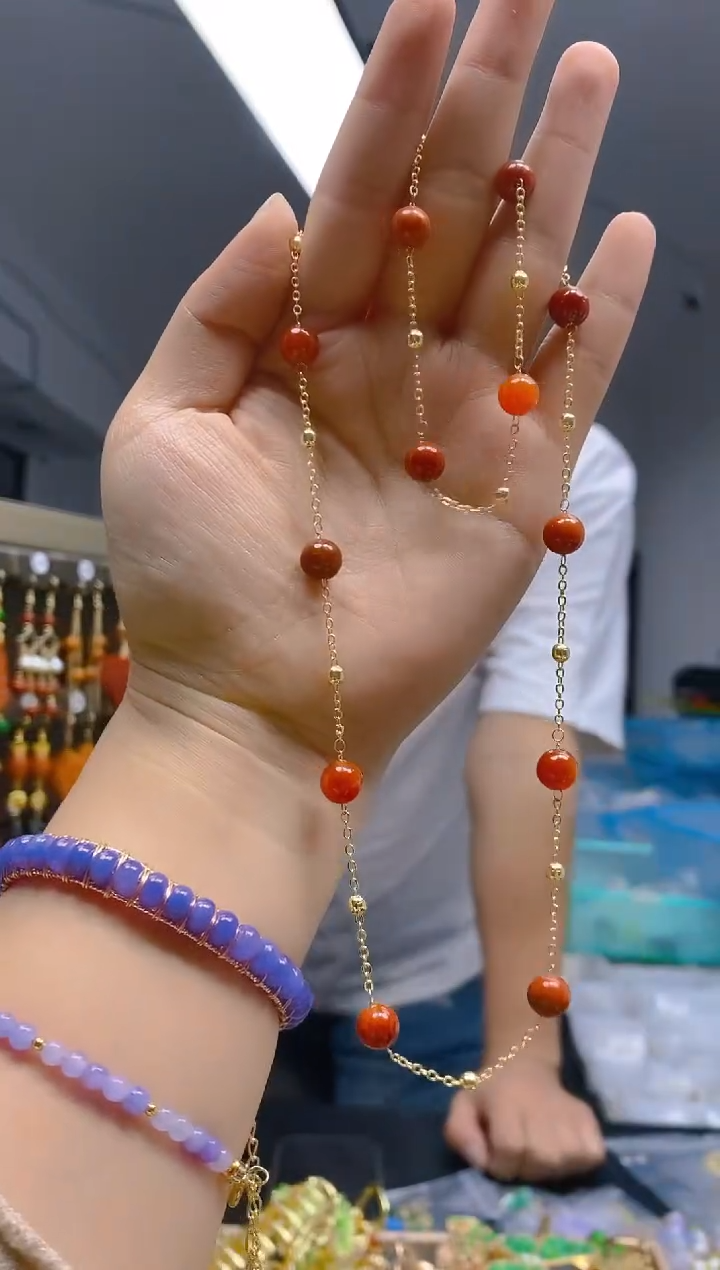 【闪购商品】翡翠耳饰合金0363翡翠锁骨链