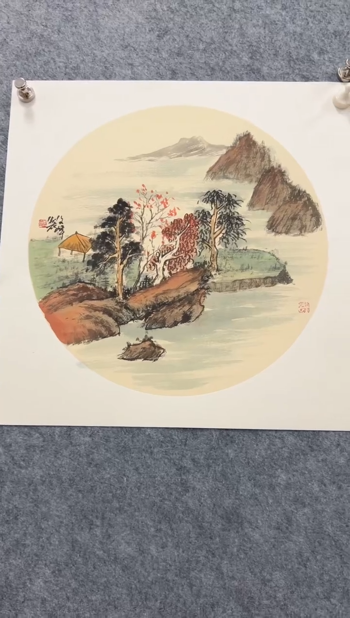 国画李文峰三尺斗方国画山水