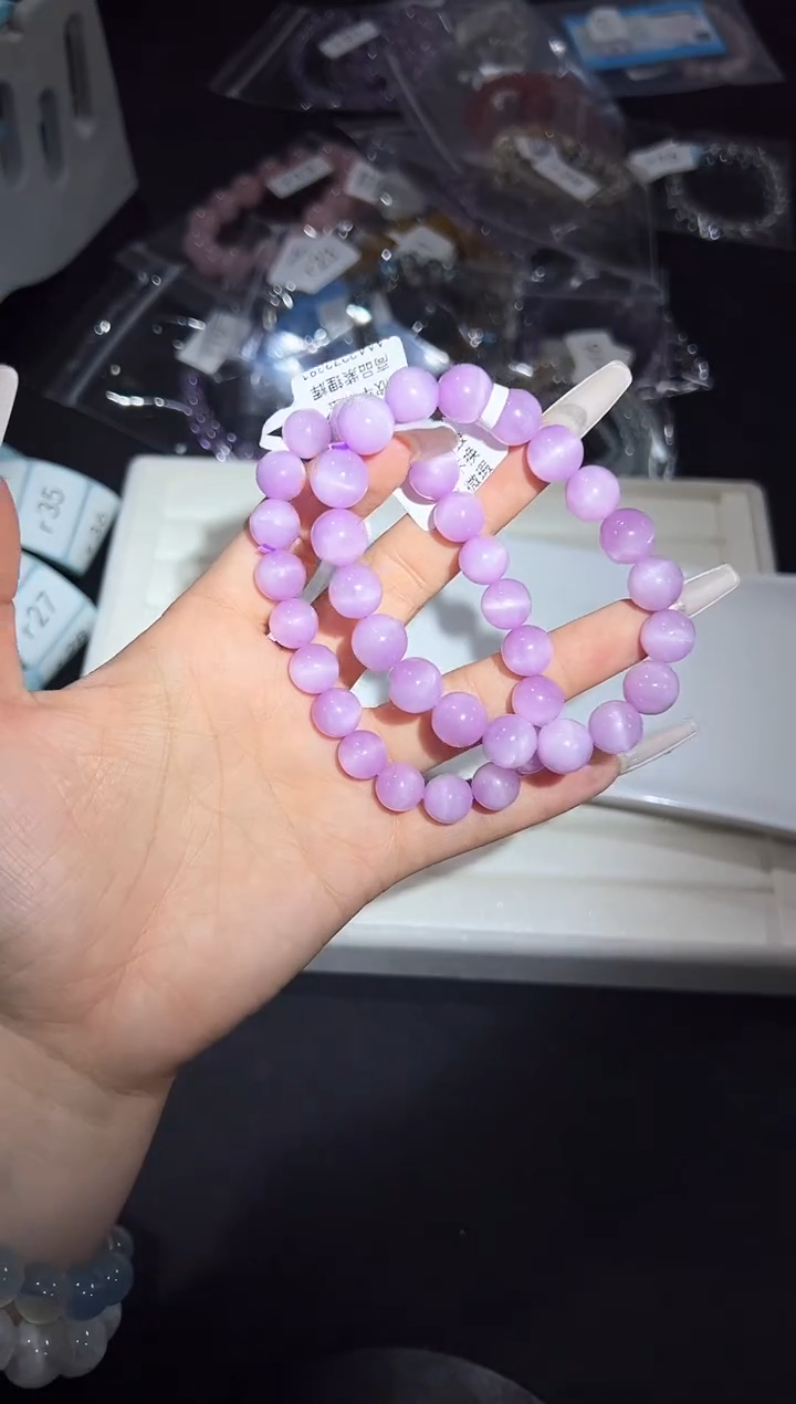 未镶嵌锂辉石手串25r多样性发其一【1条】默认微瑕