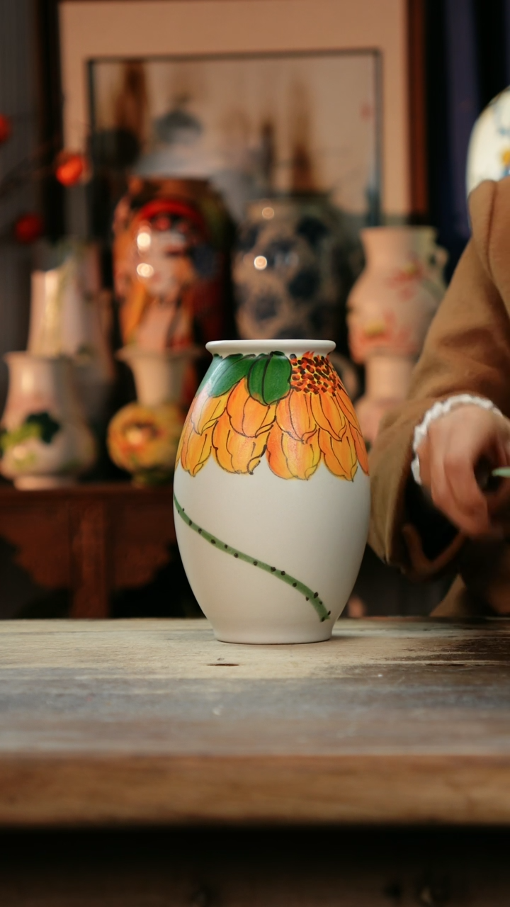 【闪购商品】瓷片景德镇纯手工釉下彩精品花瓶