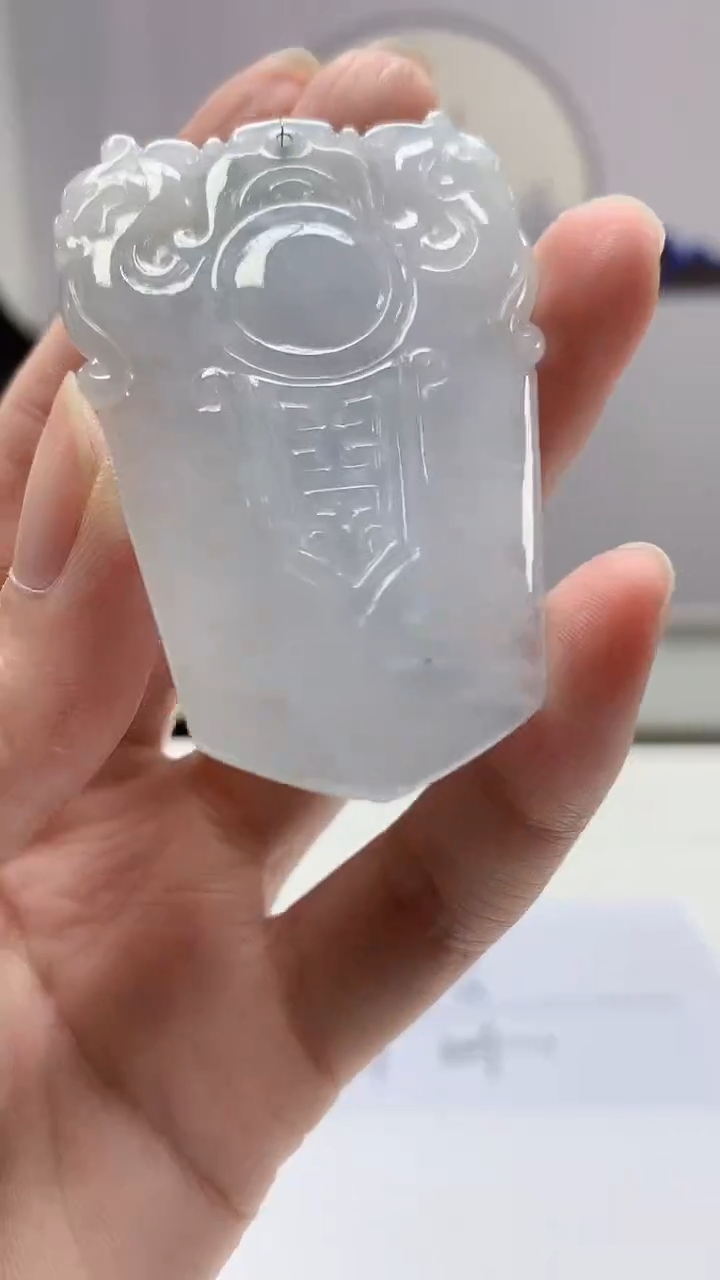 【闪购商品】定制翡翠未镶嵌0405zm-毛货挂件120仿古牌