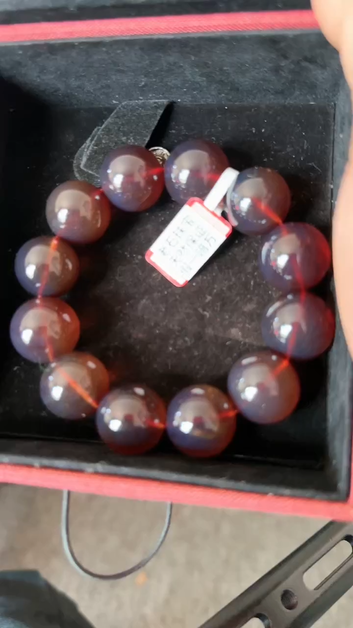 【闪购商品】琥珀手链未镶嵌规格19紫翳灵草手串#106