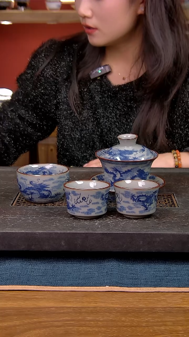 简装家用款4件套 老陶泥开片纹陶瓷茶具