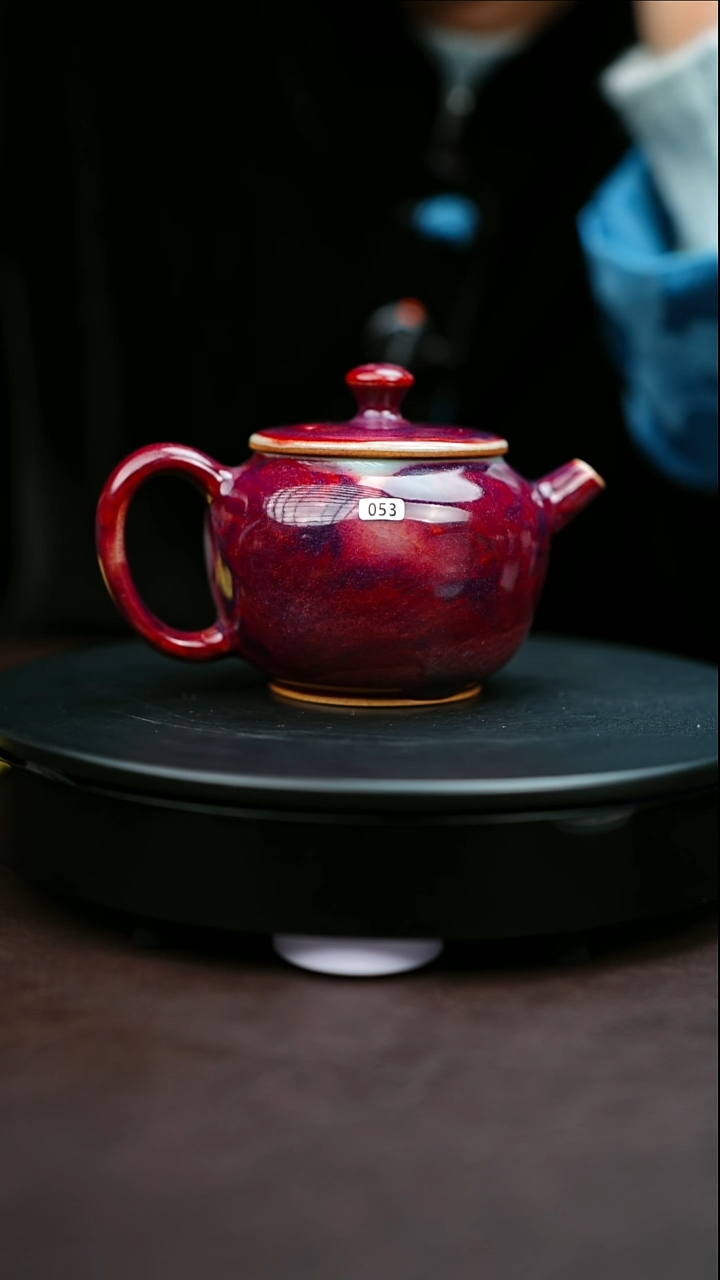 053#原矿钧瓷炉钧釉苹果壶