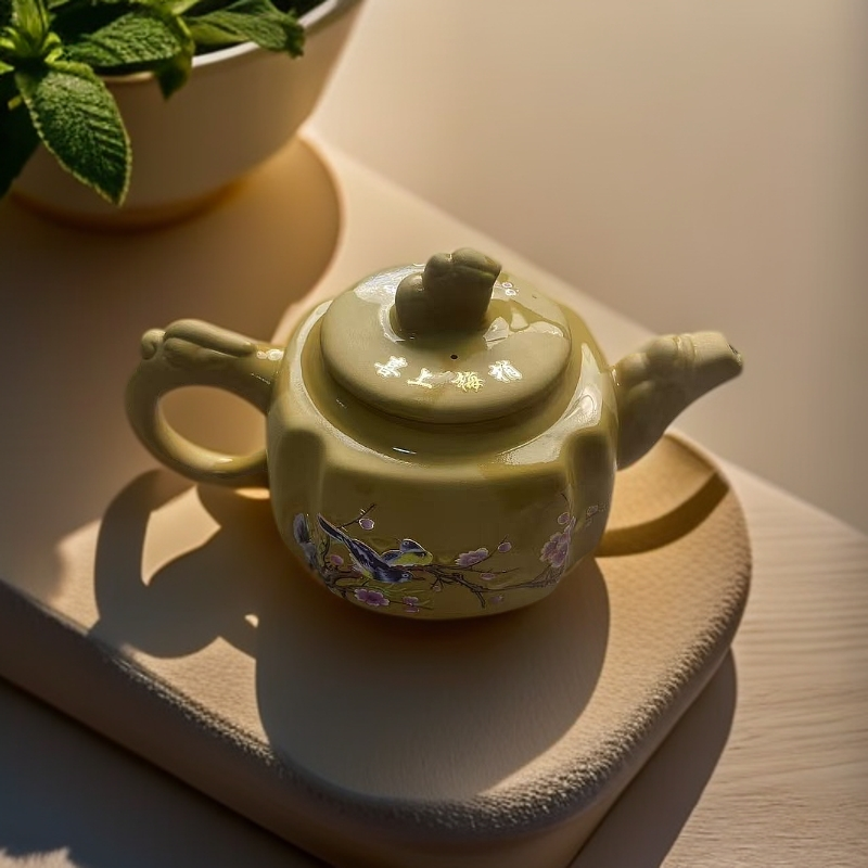 【闪购商品】N黄段泥喜上眉梢（遇热变色）四方壶