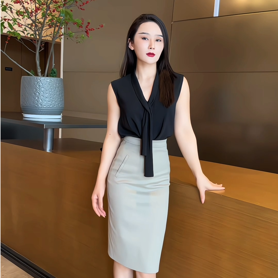 JIA SHI 无袖小众衬衣女春夏秋百搭时尚气质高级显瘦衬衣-SC086