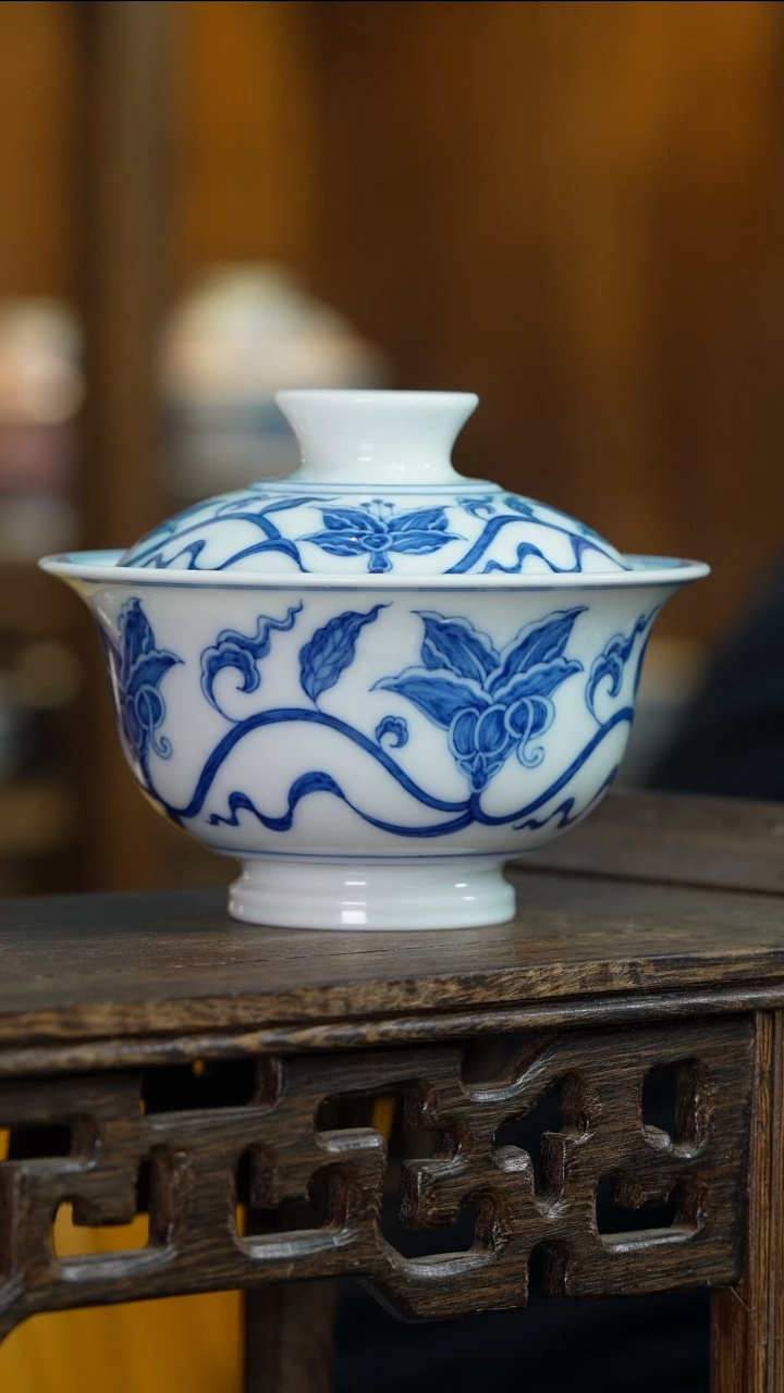 【闪购商品】碗乙巳四夕窑3.0顺势150ml盖碗百合花