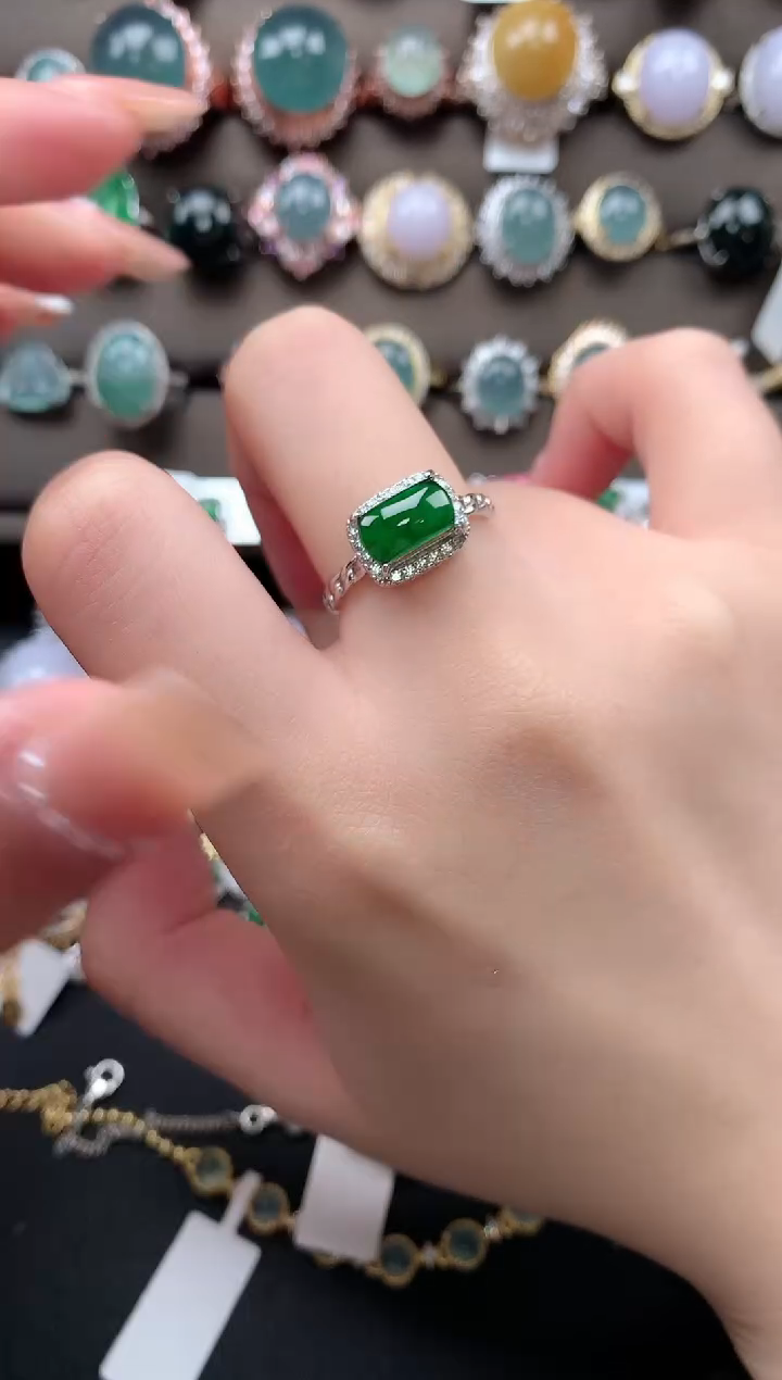【闪购商品】翡翠戒指银S925镶嵌5214124
