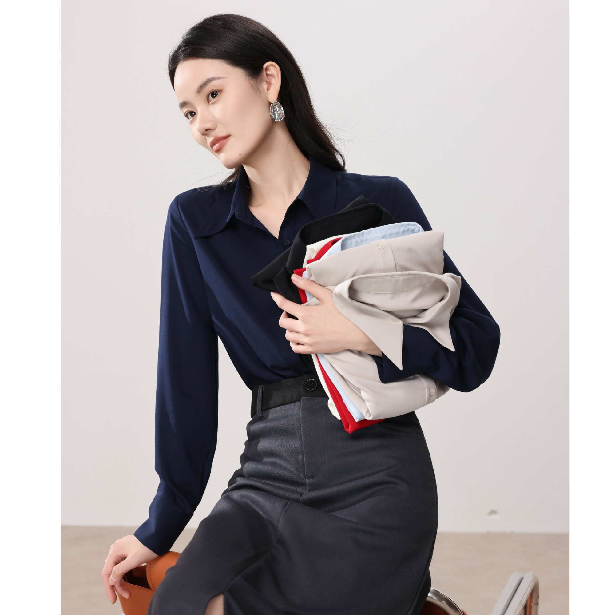 【专柜正品】阔版慵懒夏装衬衫阔腿裤休闲气质