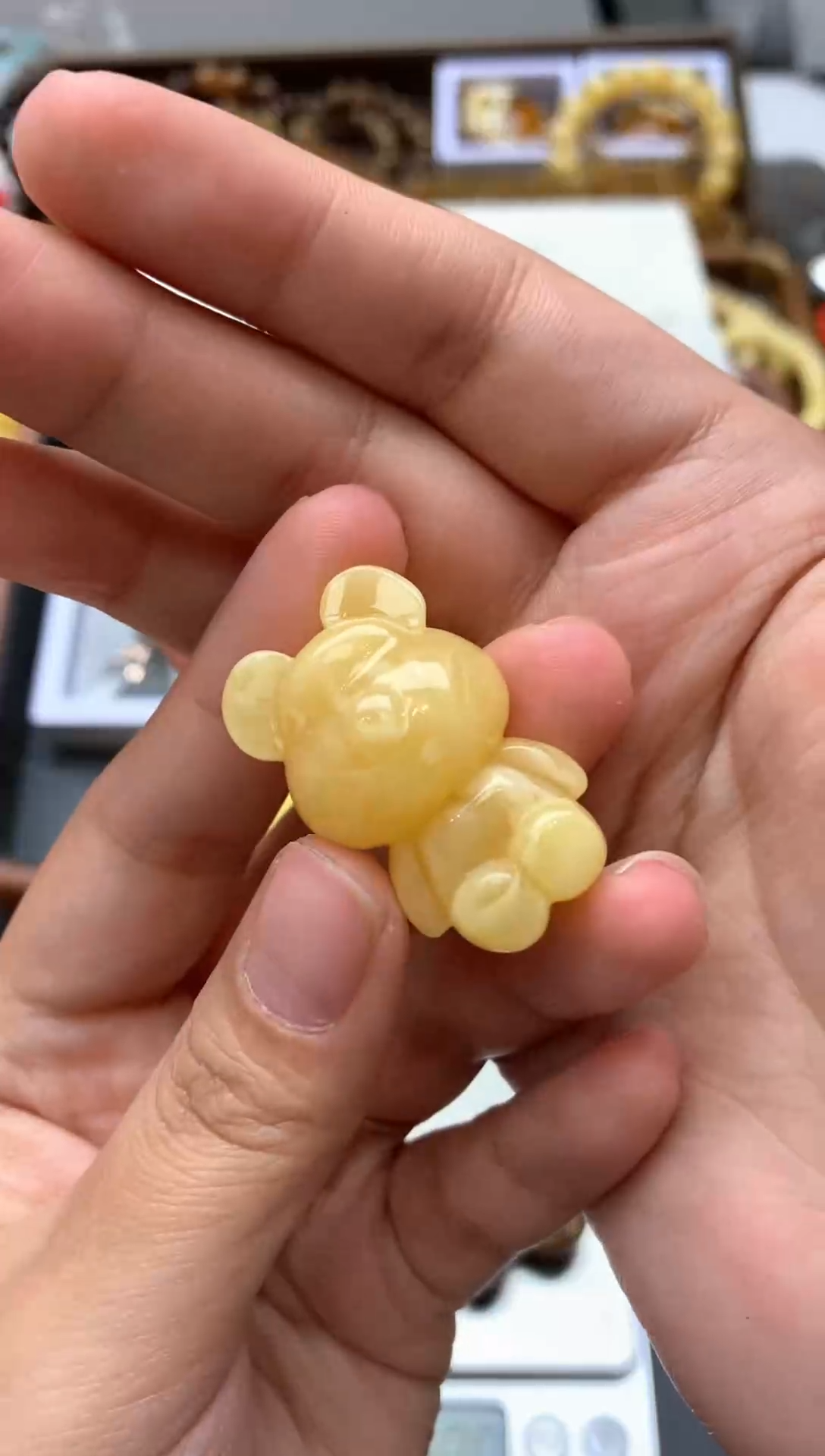 【闪购商品】琥珀珠宝奇石未镶嵌103琥珀蜜蜡花粉小坑