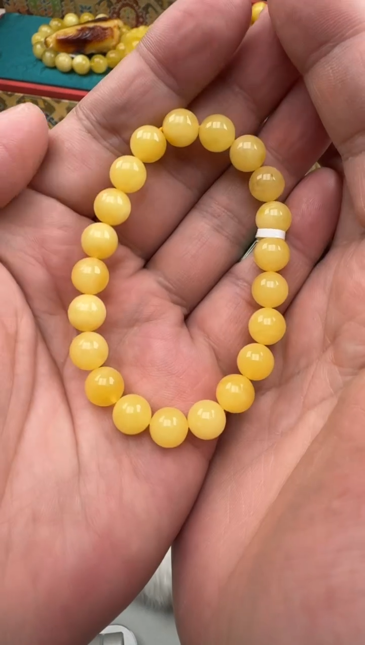 琥珀未镶嵌珠宝奇石手串HZ304