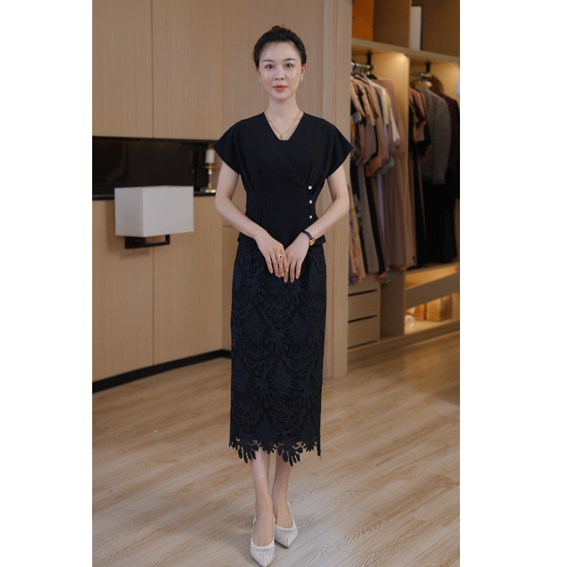 夏季新款气质显瘦中长款时尚两件套连衣裙高贵优雅