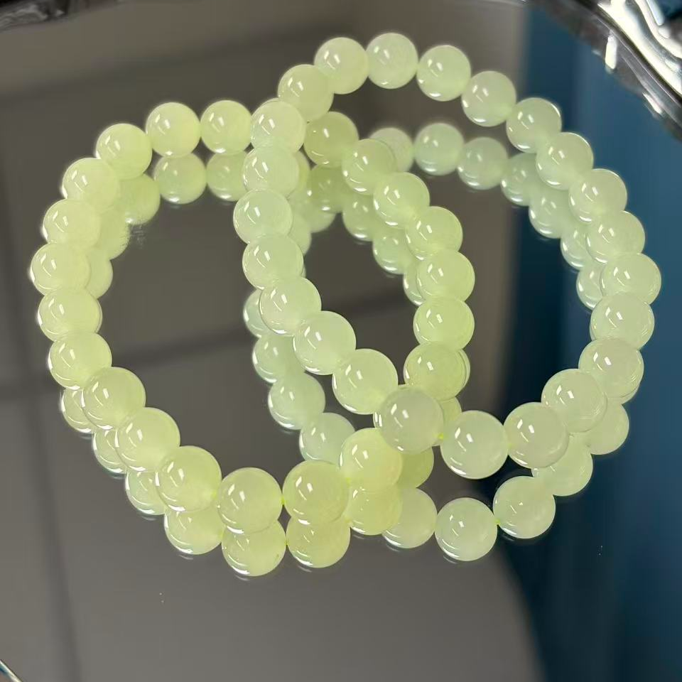 精选和田玉冰糖雪梨8m冰底黄口手串GJ2512205566多样性拍一发一