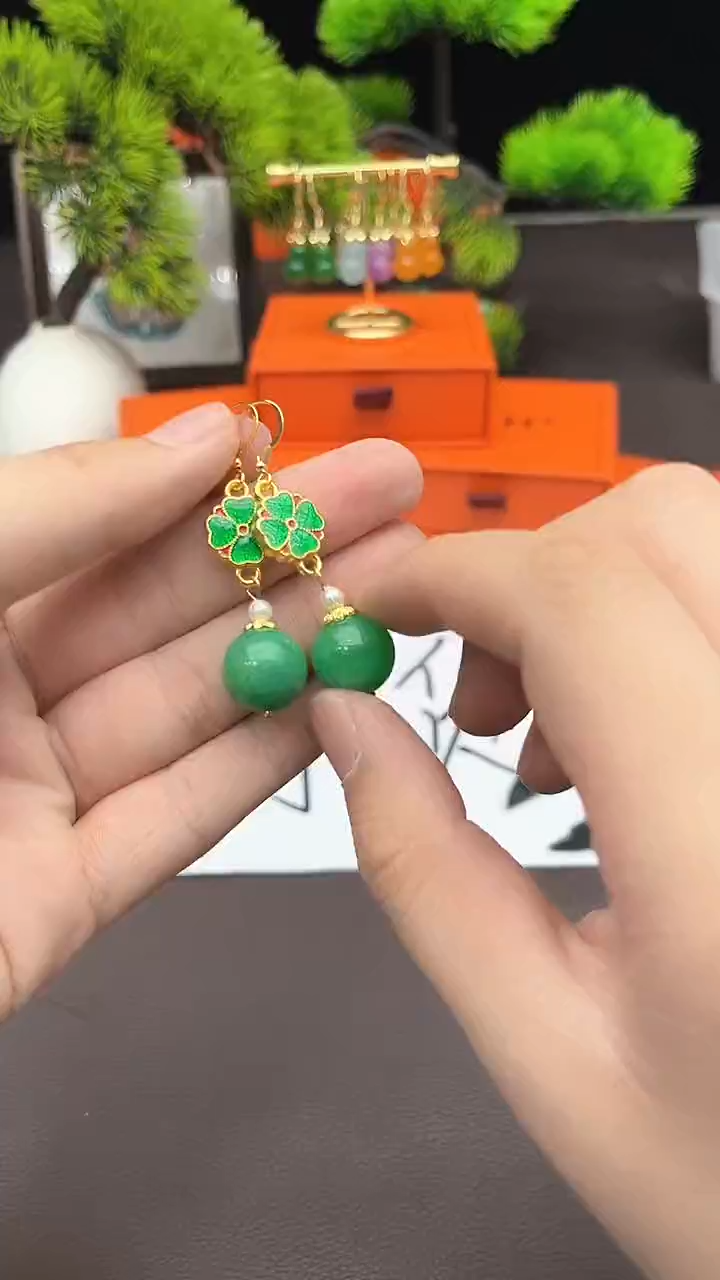 【闪购商品】玛瑙/玉髓耳钉银S925镶嵌720000
