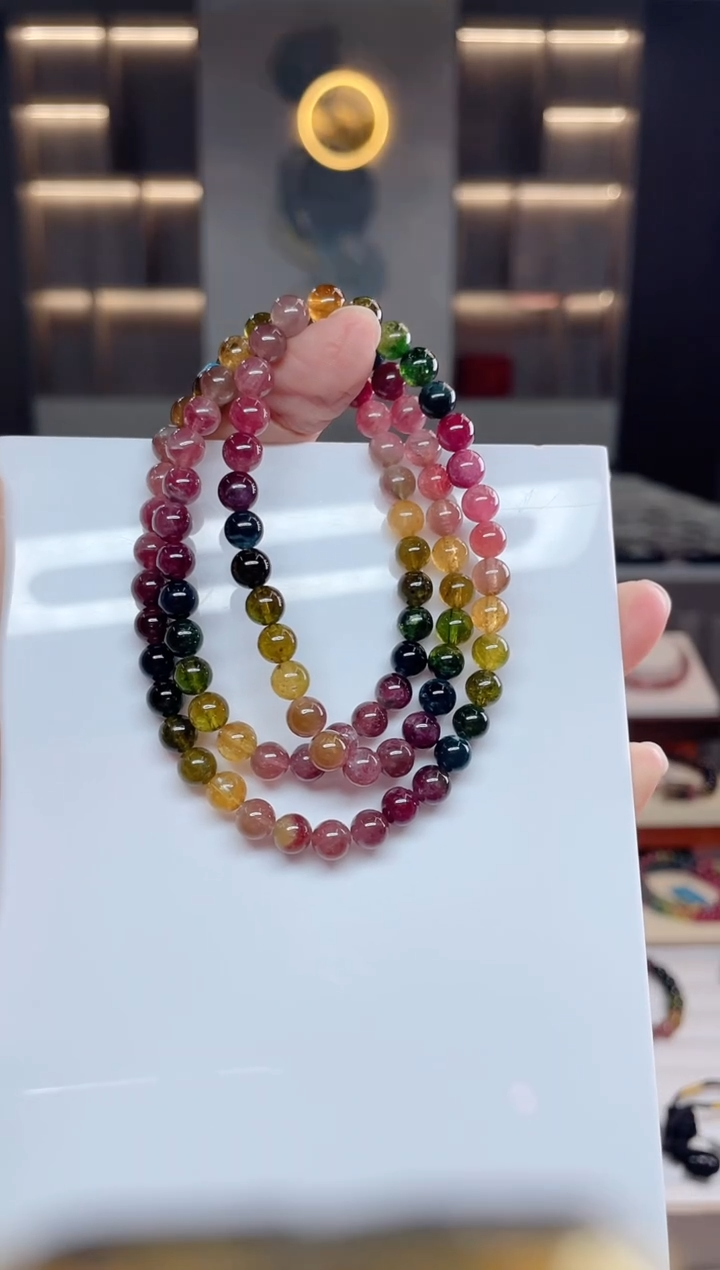 三圈手串未镶嵌碧玺（多样性发一条）Q