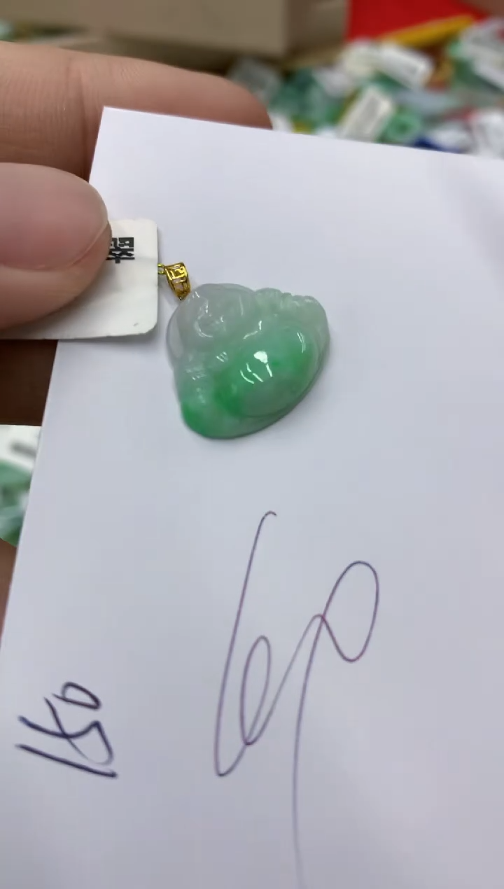 翡翠18K金镶嵌颈饰号链接111111111