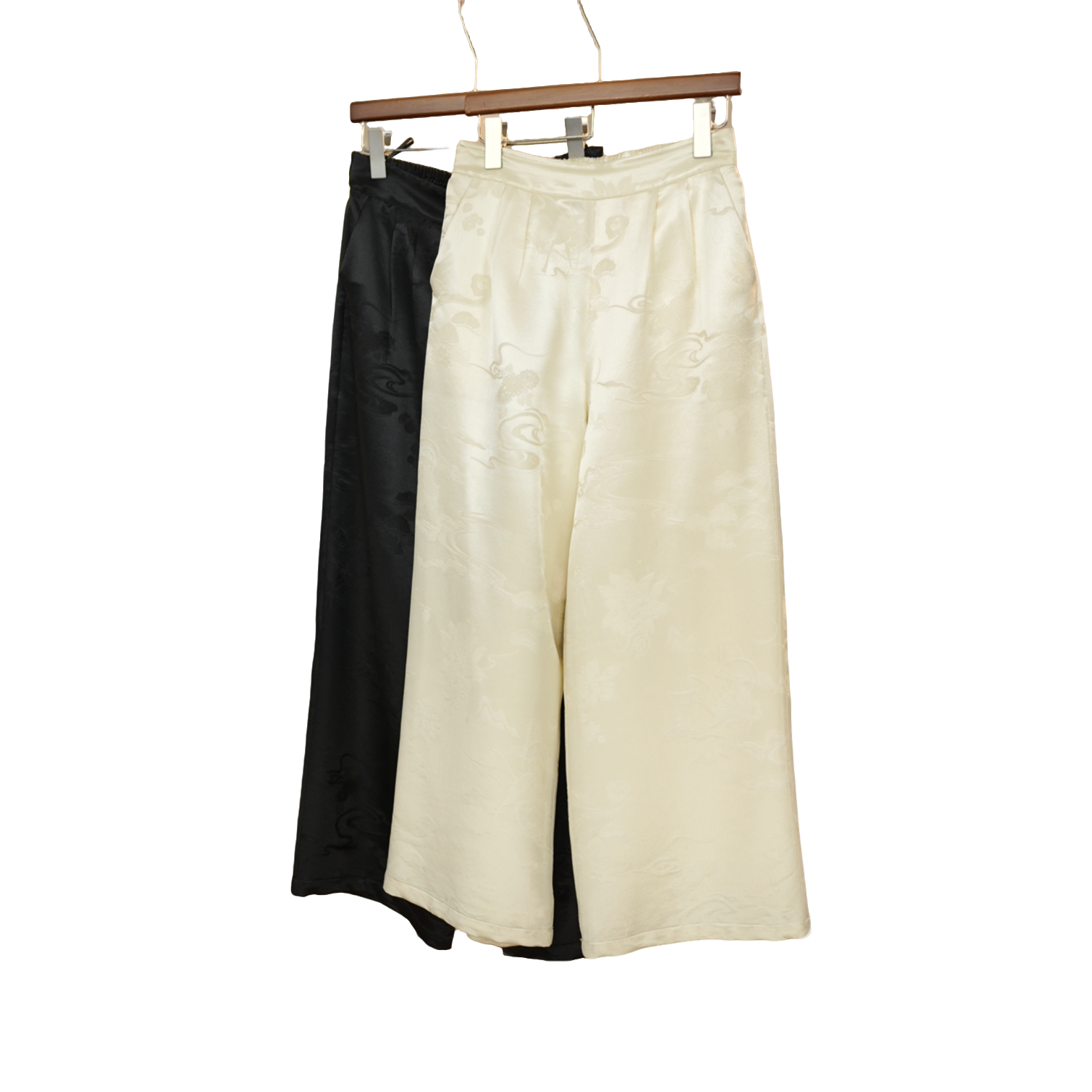 【丝毛裤.一路生花】桑蚕丝 羊毛   珍珠色  直筒 秋冬长裤23013-3