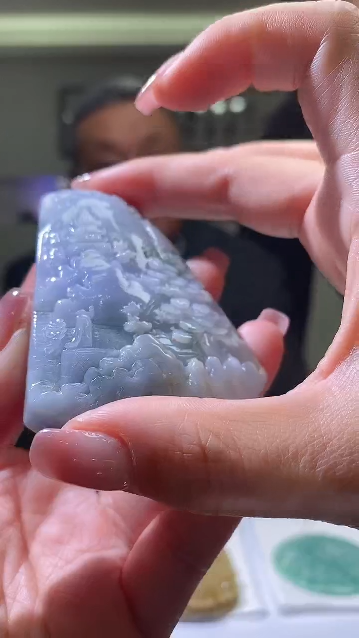 【闪购商品】定制翡翠未镶嵌18/0214/W/山水