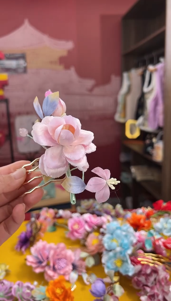 【闪购商品】刺绣非遗绒花（发饰）