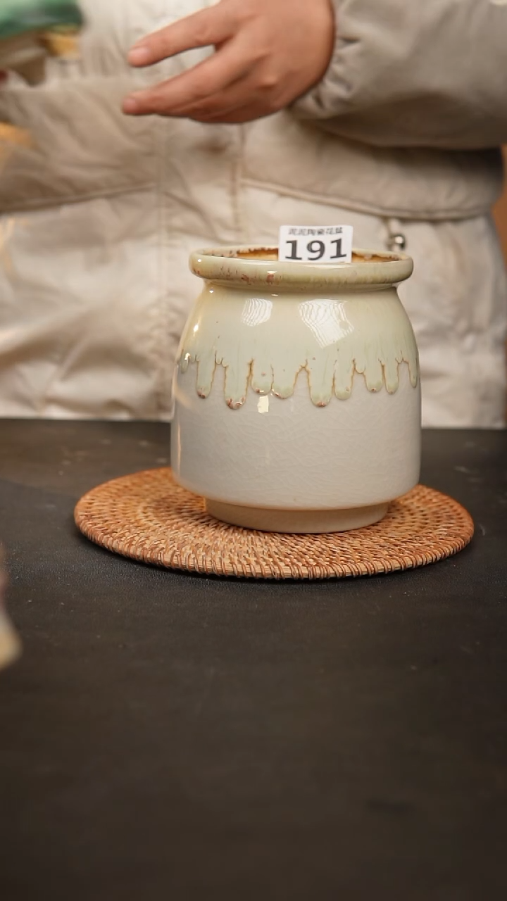 【闪购商品】瓷片191泥泥手工花盆口10高13