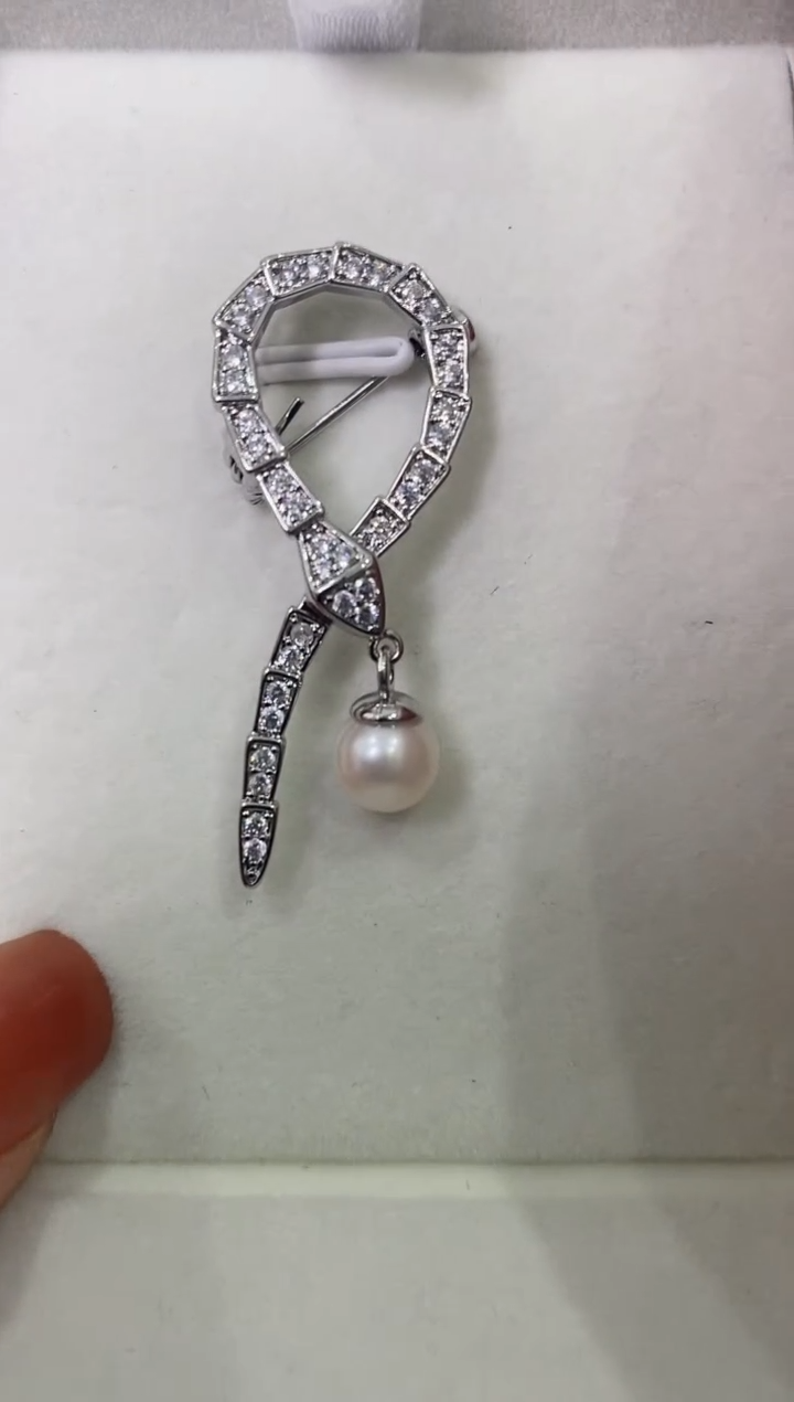 【闪购商品】海水珍珠LL银S925镶嵌海水珍珠胸针@@c1263