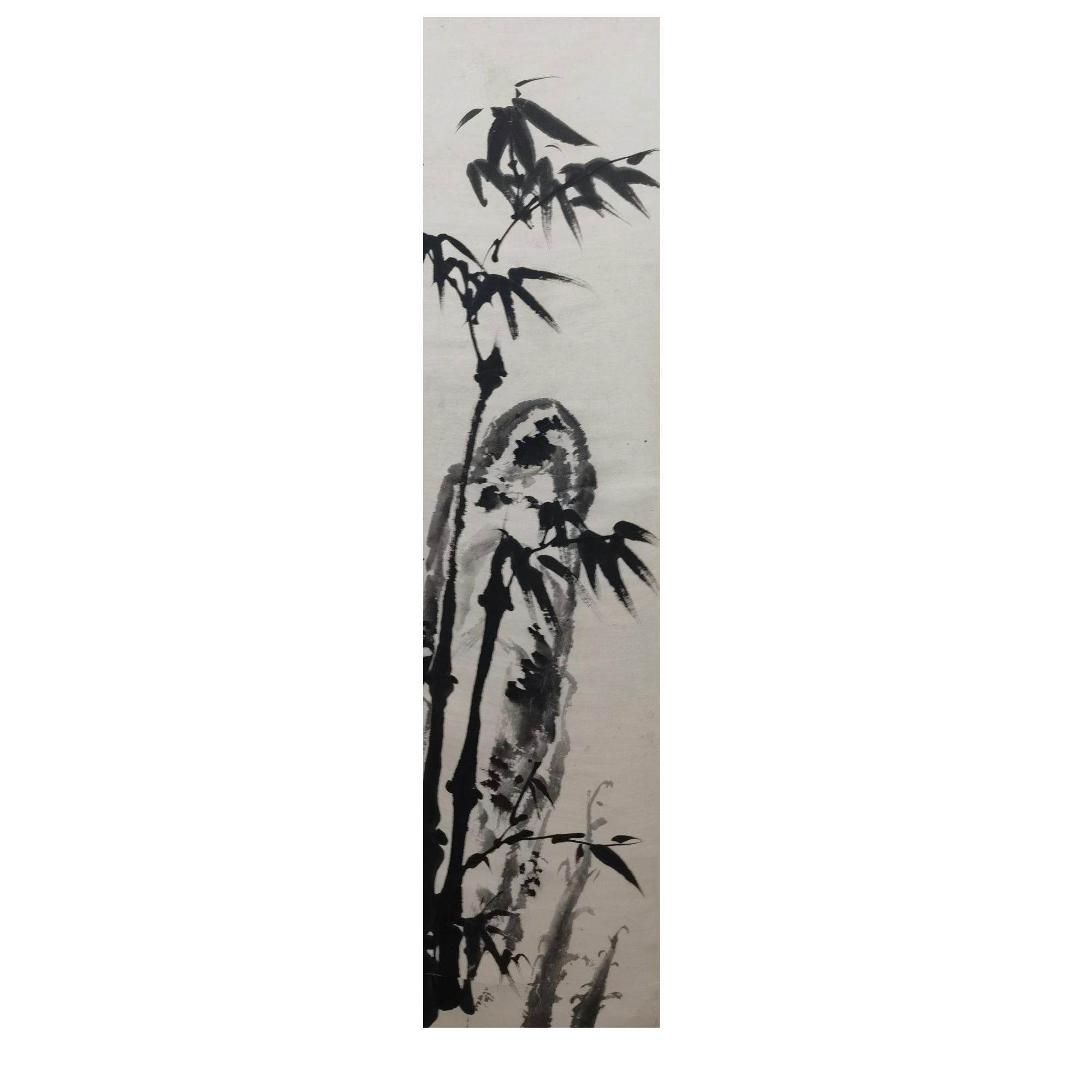 LOT.016 朴存、大颐《竹石》130*32cm 纸本水墨立轴