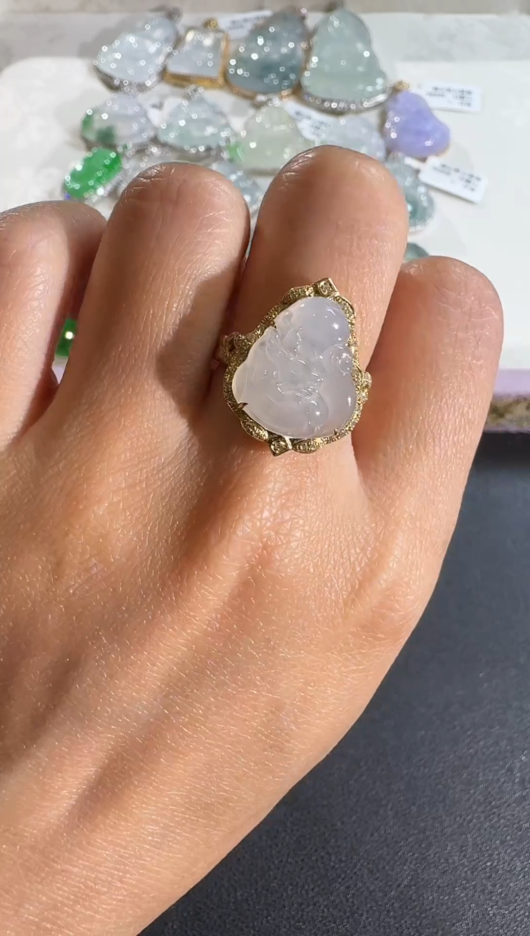 【闪购商品】翡翠颈饰18K金镶嵌【新春福利】钻石镶嵌