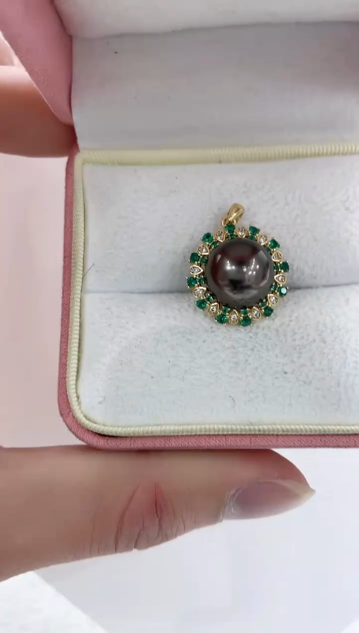 【闪购商品】海水珍珠吊坠(不含链)银S925镶嵌海水珍珠吊坠