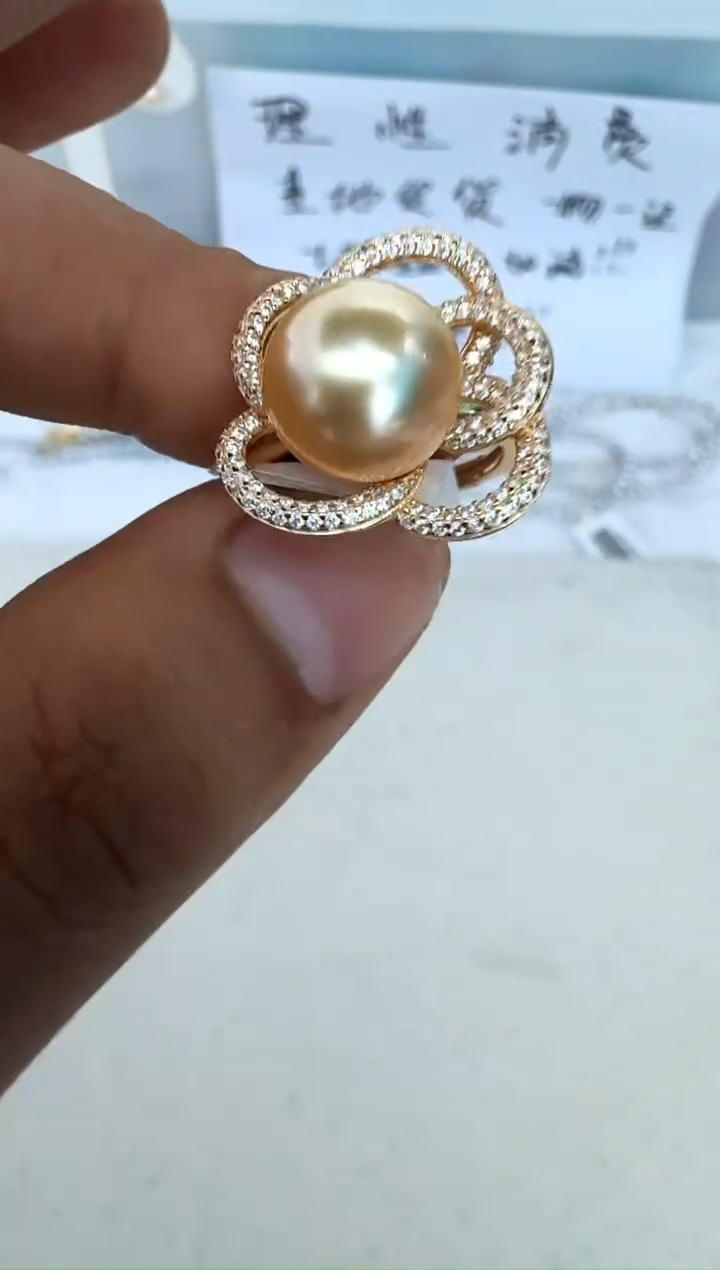 【闪购商品】海水珍珠戒指银S925镶嵌戒指