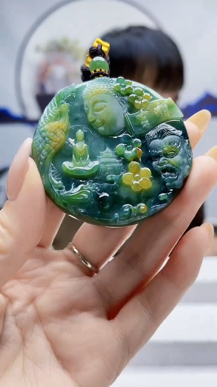 未镶嵌定制翡翠路*甲毛货挂件57