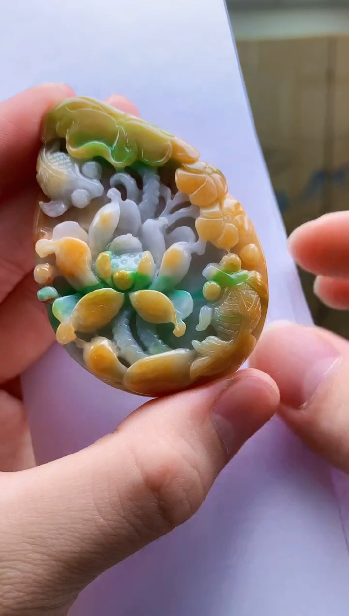 【闪购商品】定制翡翠未镶嵌4868bb-毛货挂件56