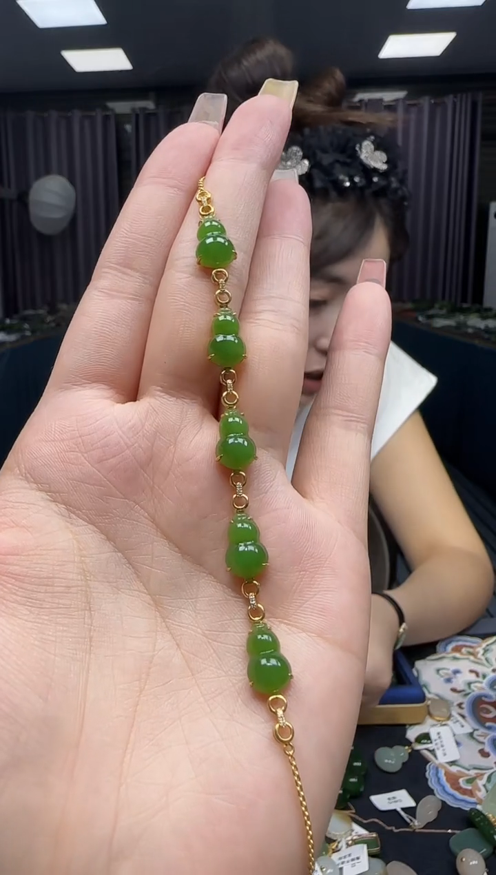 手链18K金镶嵌和田玉1