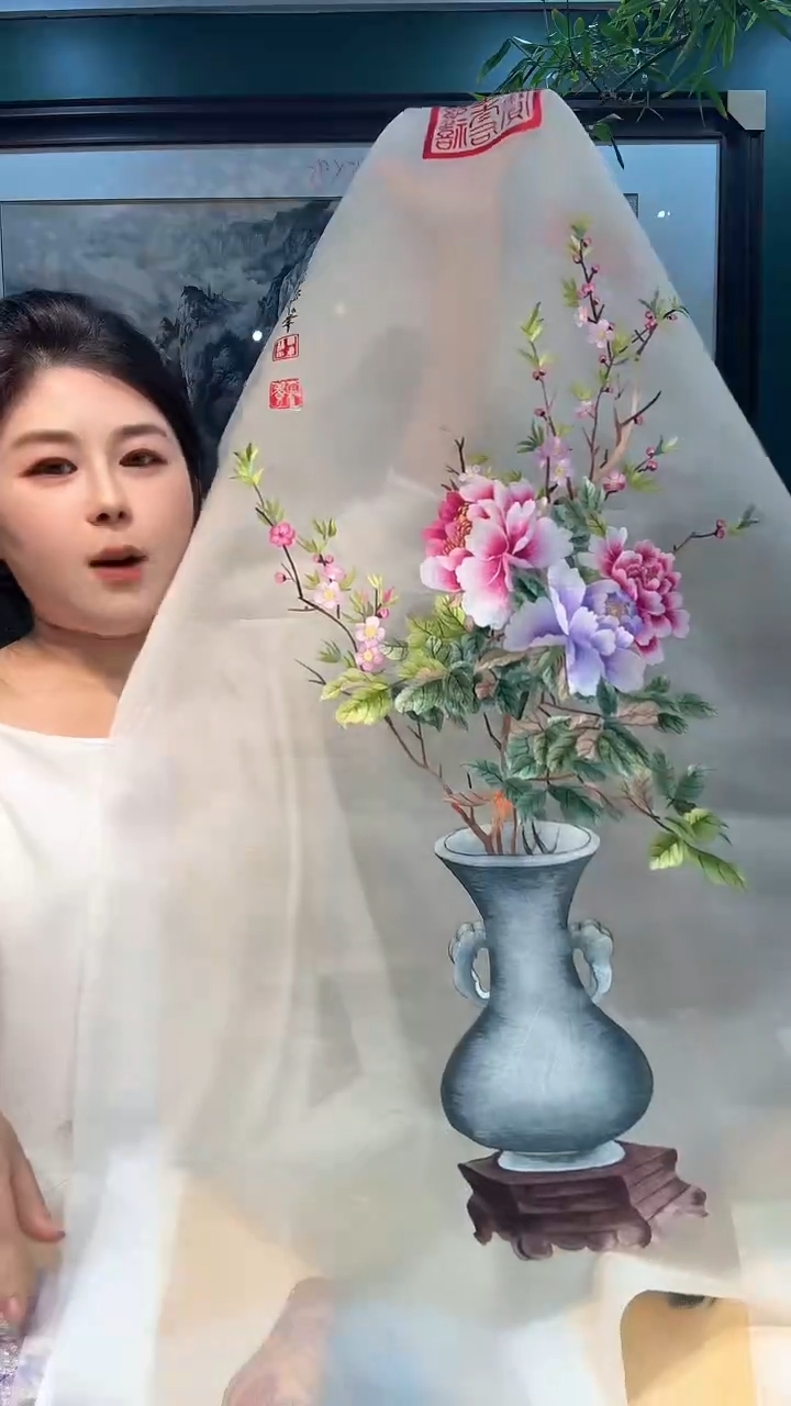 横款非遗苏绣手工刺绣绣片