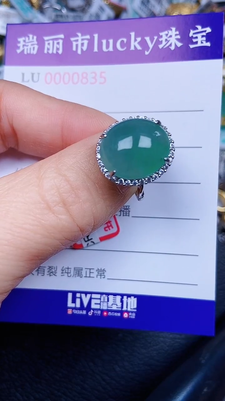 颈饰银S925镶嵌翡翠0835