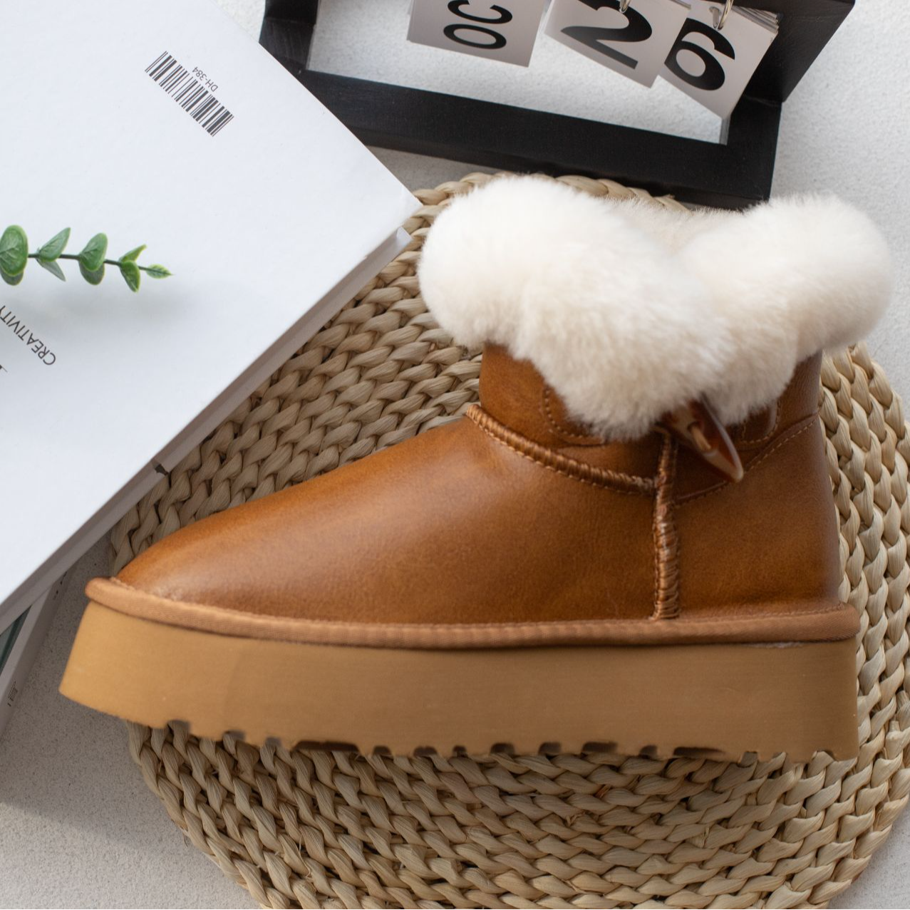 【牛角扣】3110H雪地靴防滑鞋子加绒女鞋棉鞋雪地鞋