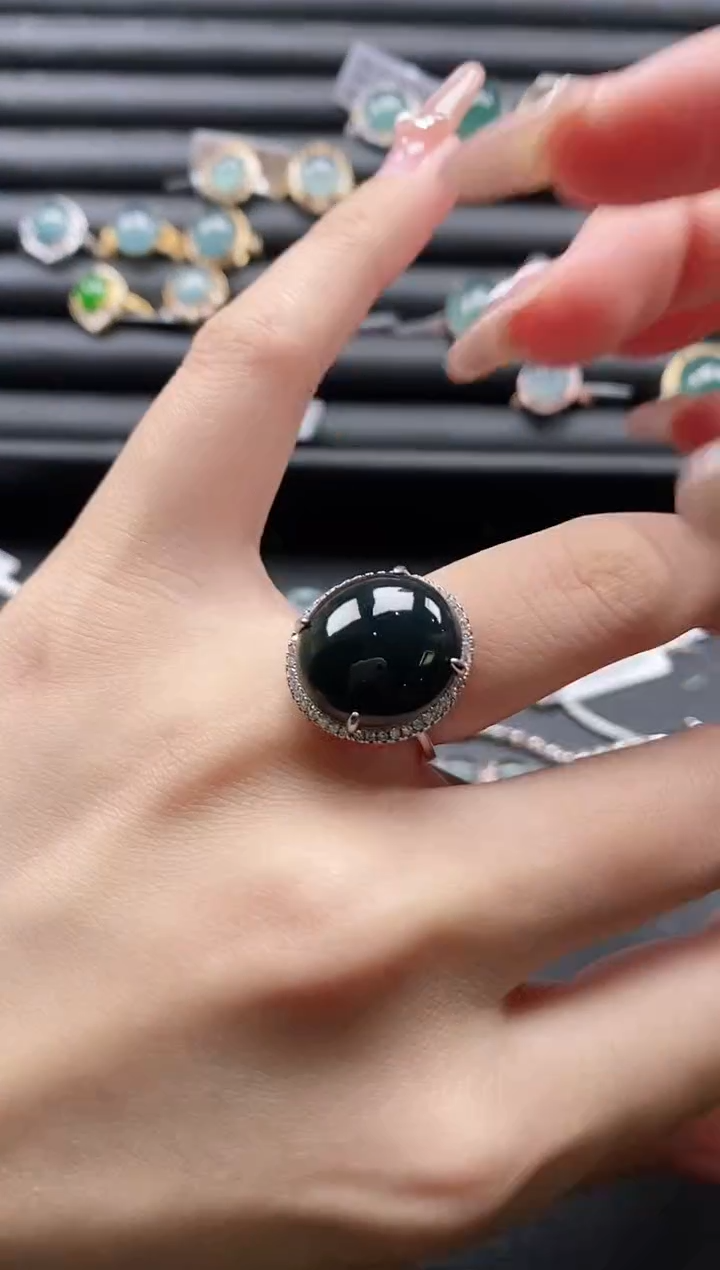 【闪购商品】翡翠戒指银S925镶嵌1111