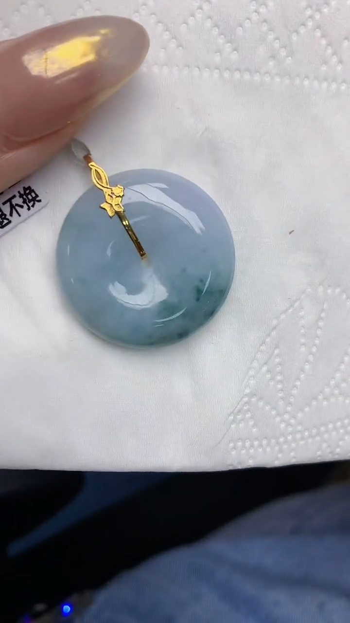 【闪购商品】翡翠颈饰18K金镶嵌天然翡翠A货