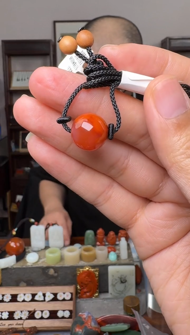 南红玛瑙未镶嵌挂件2394--13mm